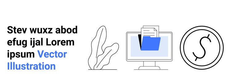 digital document management with file folder vector image