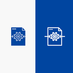 file gear setting arrow line and glyph solid icon vector image