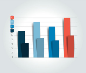 flat chart graph simply color editable vector image