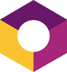 geometric and abstract 3d cube flat style icon vector image