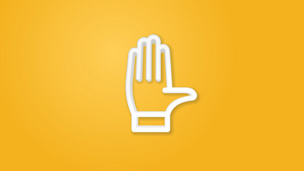 hand palm access control stop realistic icon 3d vector image