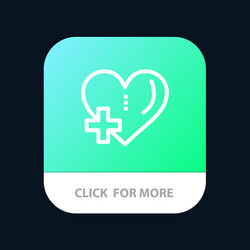heart love add plus mobile app button android vector image