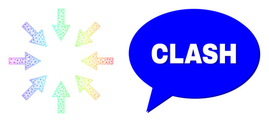 rainbow net gradient compact arrows icon and clash vector image