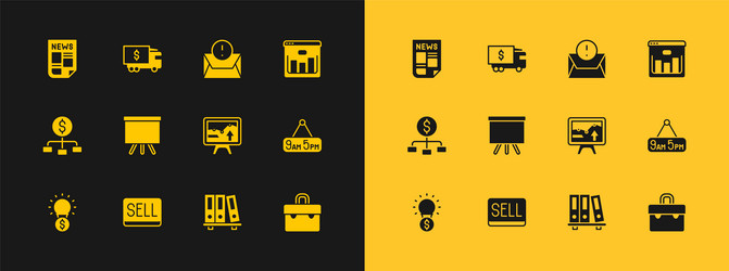 set browser with stocks market sell button vector image