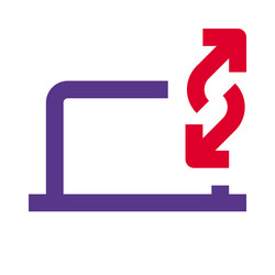 transferring data using laptop between devices vector image