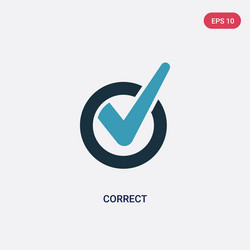 two color correct icon from user interface vector image