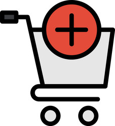 add to cart line filled style icon design vector image