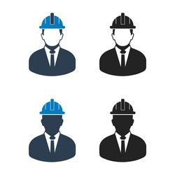 Engineer worker icon set flat style eps Royalty Free Vector