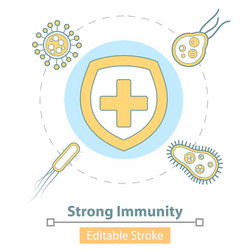 Icon strong immune system protection vector