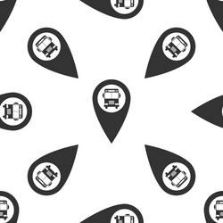 map pointer with bus icon seamless pattern vector image