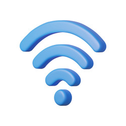 3d wifi signal connection and network symbol vector image