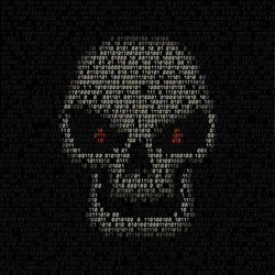 digital code hacker skull vector