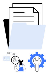 document management system represented by folder vector image
