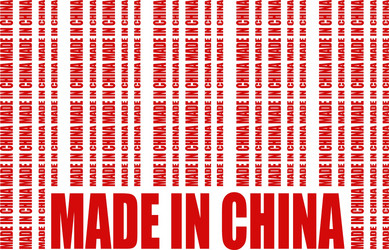 Made in china text and bar code from same words vector