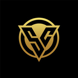 sc logo monogram with triangle shape and circle vector image