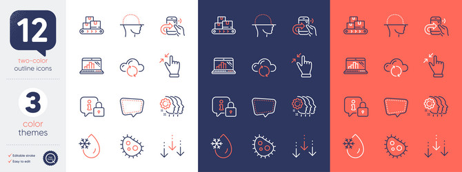 set of employees teamwork touchscreen gesture vector image
