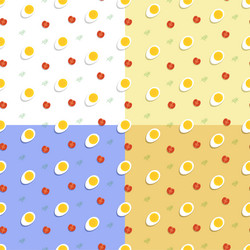 set of geometric seamless patterns with boiled vector image