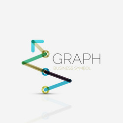 abstract logo idea linear chart or graph vector image