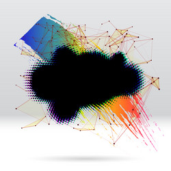 background with brush stroke blot triangular vector image