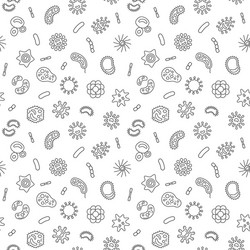 Bacteria simple seamless pattern in thin vector