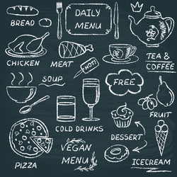 Chalkboard Menu Elements - Food & Drink vector image