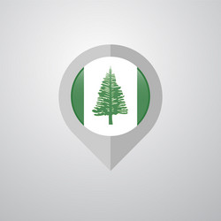 map navigation pointer with njorfolk island flag vector image