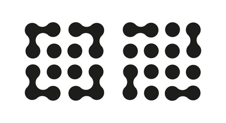 set of metaball logotype dots connected icon vector image