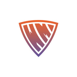 Wm logo shield monogram gradient style design vector