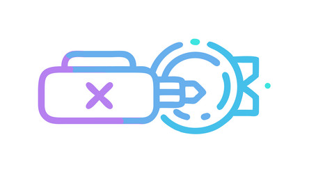 abstract vr goggles with x mark experimental vector image