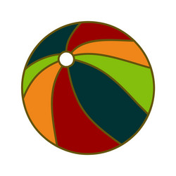 Beach ball icon inflatable sea and summer toy Vector Image