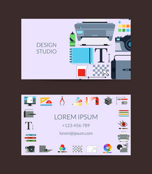 digital art design studio card template vector