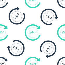 green open 24 hours a day and 7 days week icon vector image