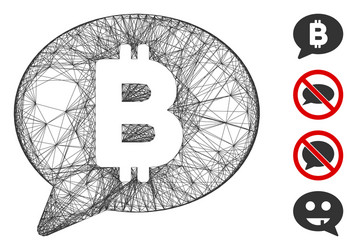 linear bitcoin message balloon mesh vector image