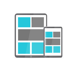 Responsive pc flat design modern seo vector