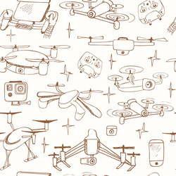 seamless pattern hand drawn element drone vector image