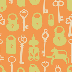 seamless pattern with padlocks and keys vector image