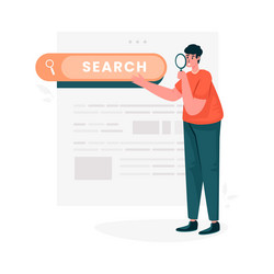 searching find optimization keyword website page vector image