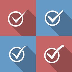 set of check mark box icons vector image