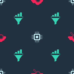 set search cloud computing processor cpu vector image
