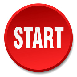 start red round flat isolated push button vector image