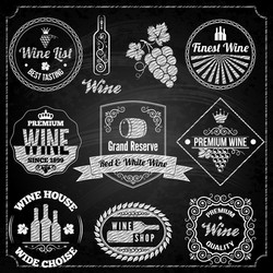 Wine Chalkboard Elements Collection Vector Image