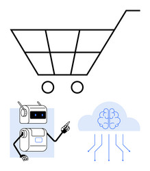 ai integration in e-commerce robotic assistance vector image