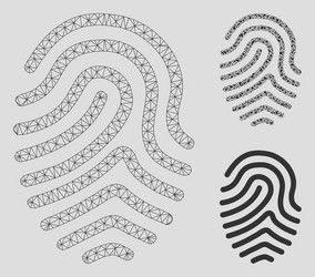 fingerprint mesh 2d model and triangle vector image