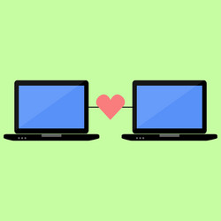 Flat style online love vector