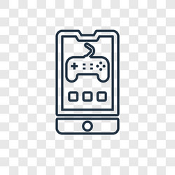 Game concept linear icon isolated on transparent vector