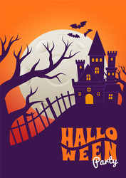 halloween event poster night party creepy castle vector