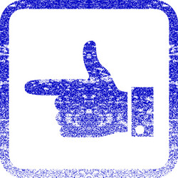 hand pointer left framed textured icon vector image