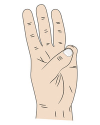 Hand with three fingers up vector