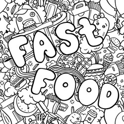 seamless menu pattern with fast food symbols vector image