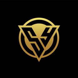sy logo monogram with triangle shape and circle vector image
